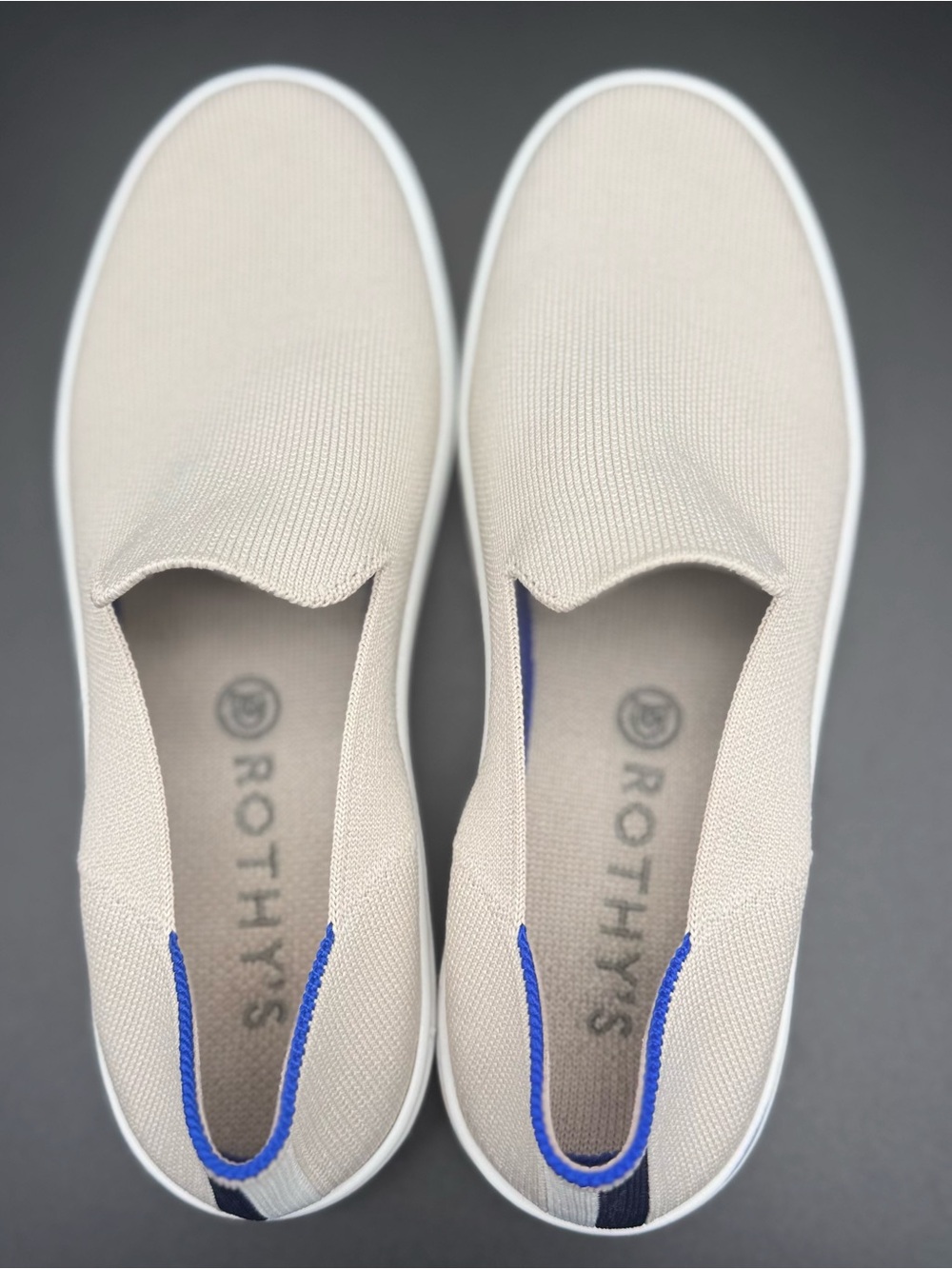 Rothy's The Original Slip On Sneakers Sand Beige Women's Size 6.5 Washable
